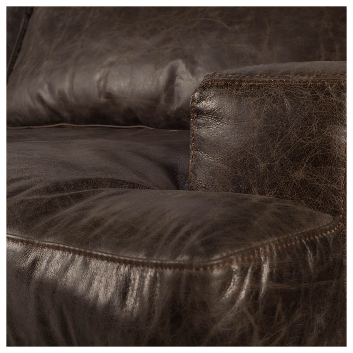 Colburne II 96" Brown Leather Three Seater Sofa | BeBoldFurniture