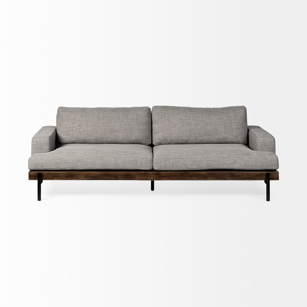 Colburne II 95" Gray Upholstered Three Seater Sofa | BeBoldFurniture