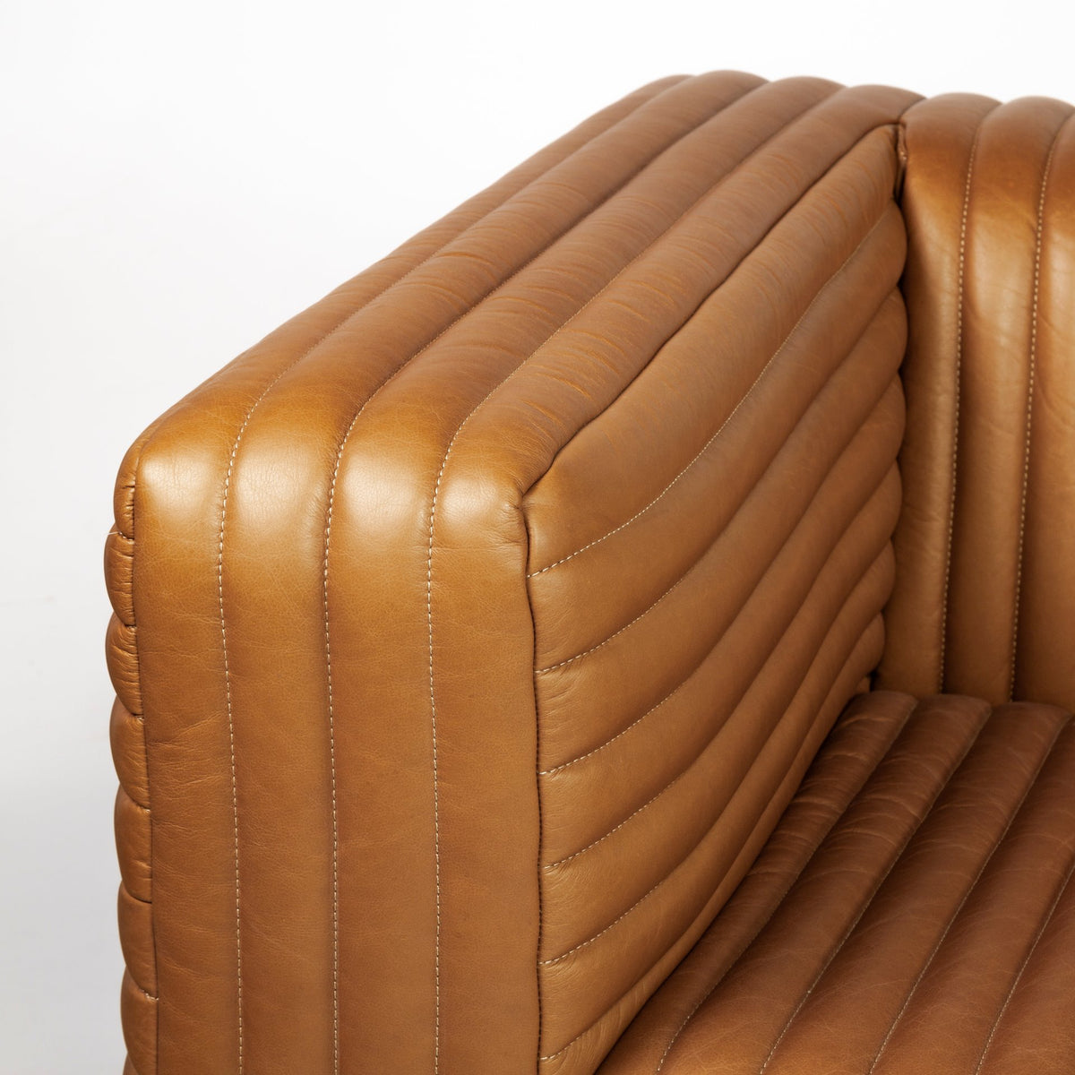 Ricciardo Cognac Leather Three Seater Sofa | BeBoldFurniture