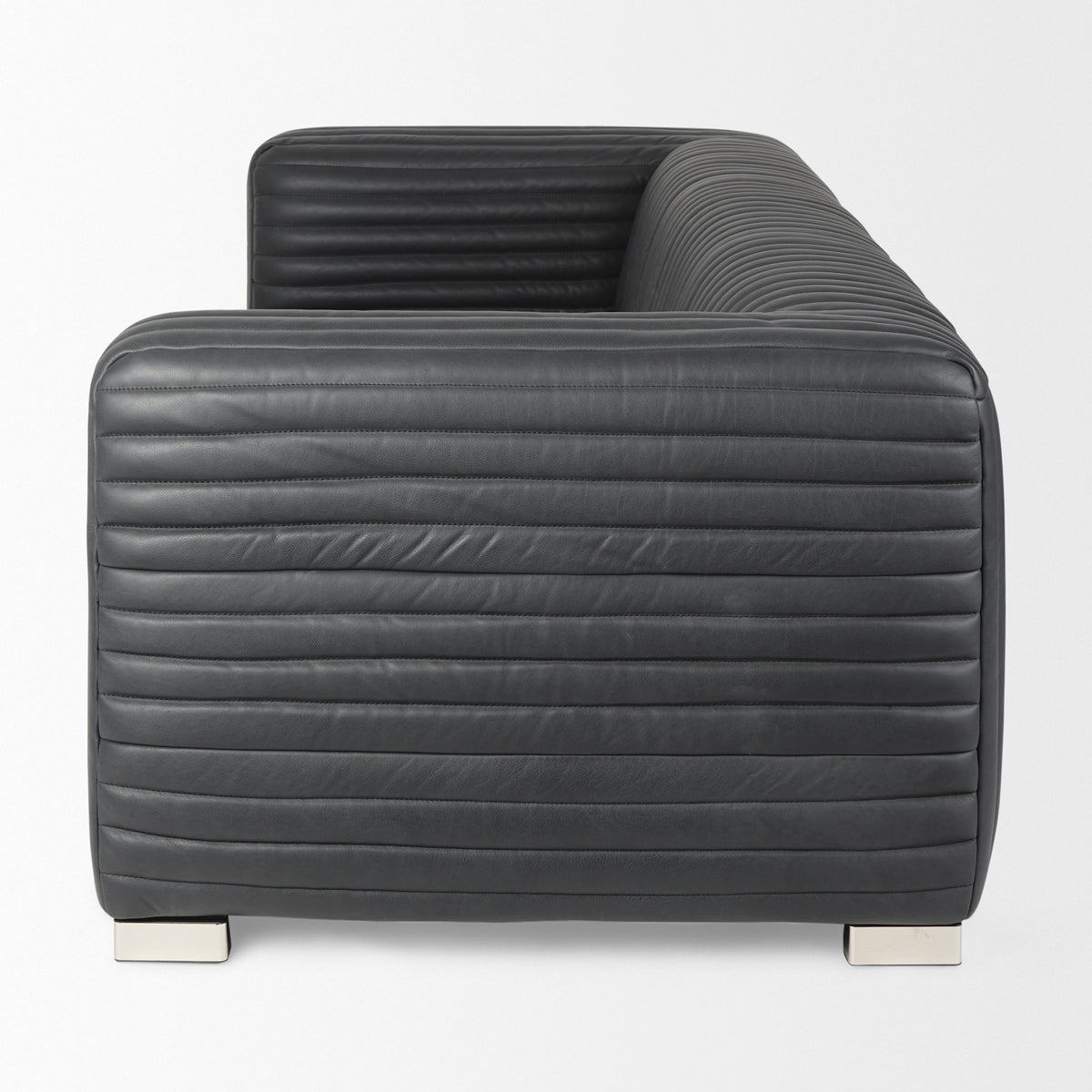 Ricciardo Black Leather Wrapped Three Seater Sofa | BeBoldFurniture