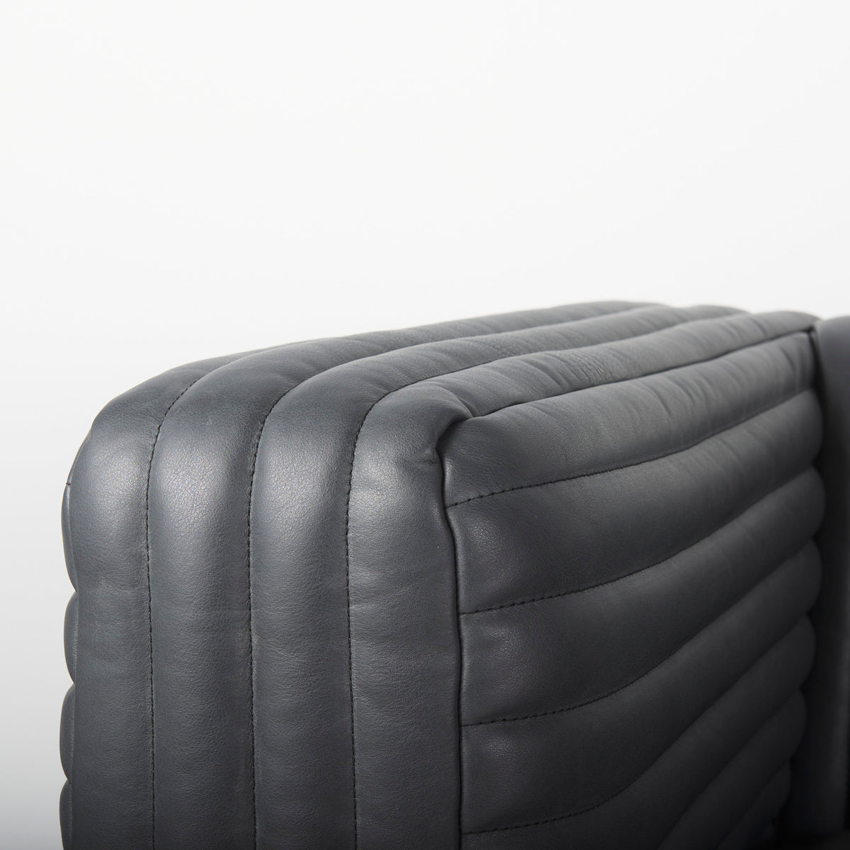 Ricciardo Black Leather Wrapped Three Seater Sofa | BeBoldFurniture