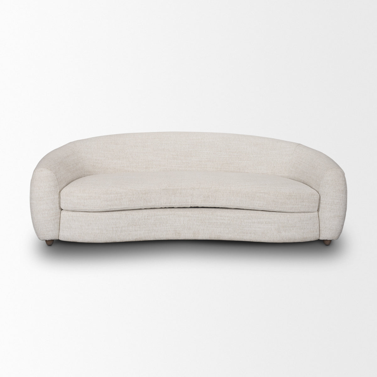 Valentina Oatmeal Upholstered Curved Sofa | BeBoldFurniture