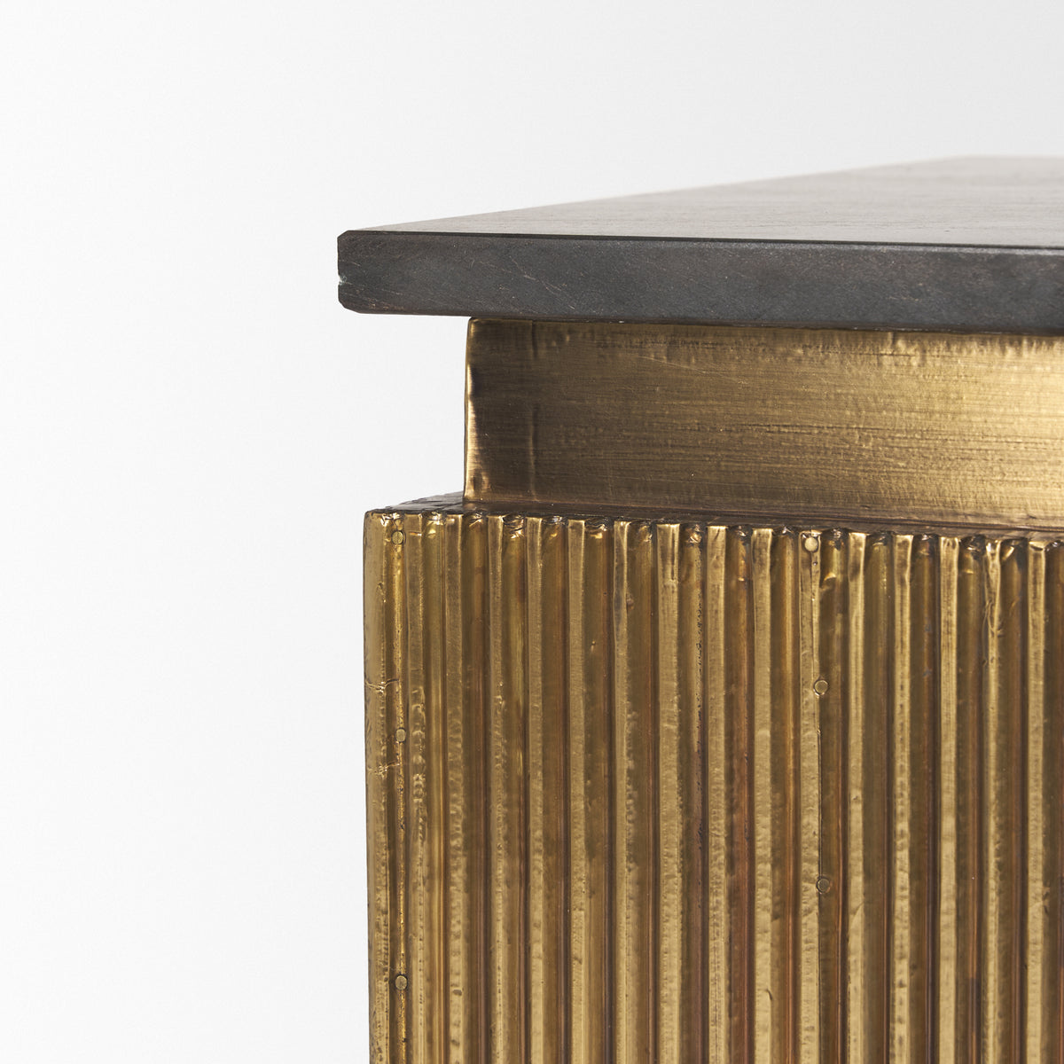 Satima Black Marble w/ Gold Metal Square Fluted Accent Table
| BeBoldFurniture