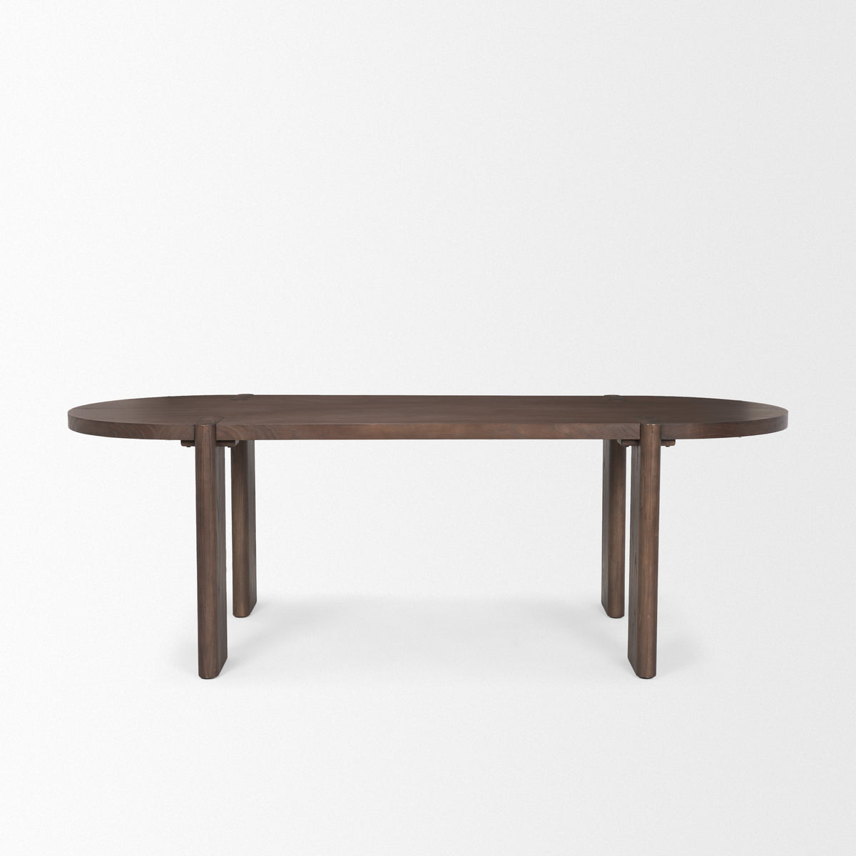 Sohan Dark Elm Wood Oval Dining Table | BeBoldFurniture