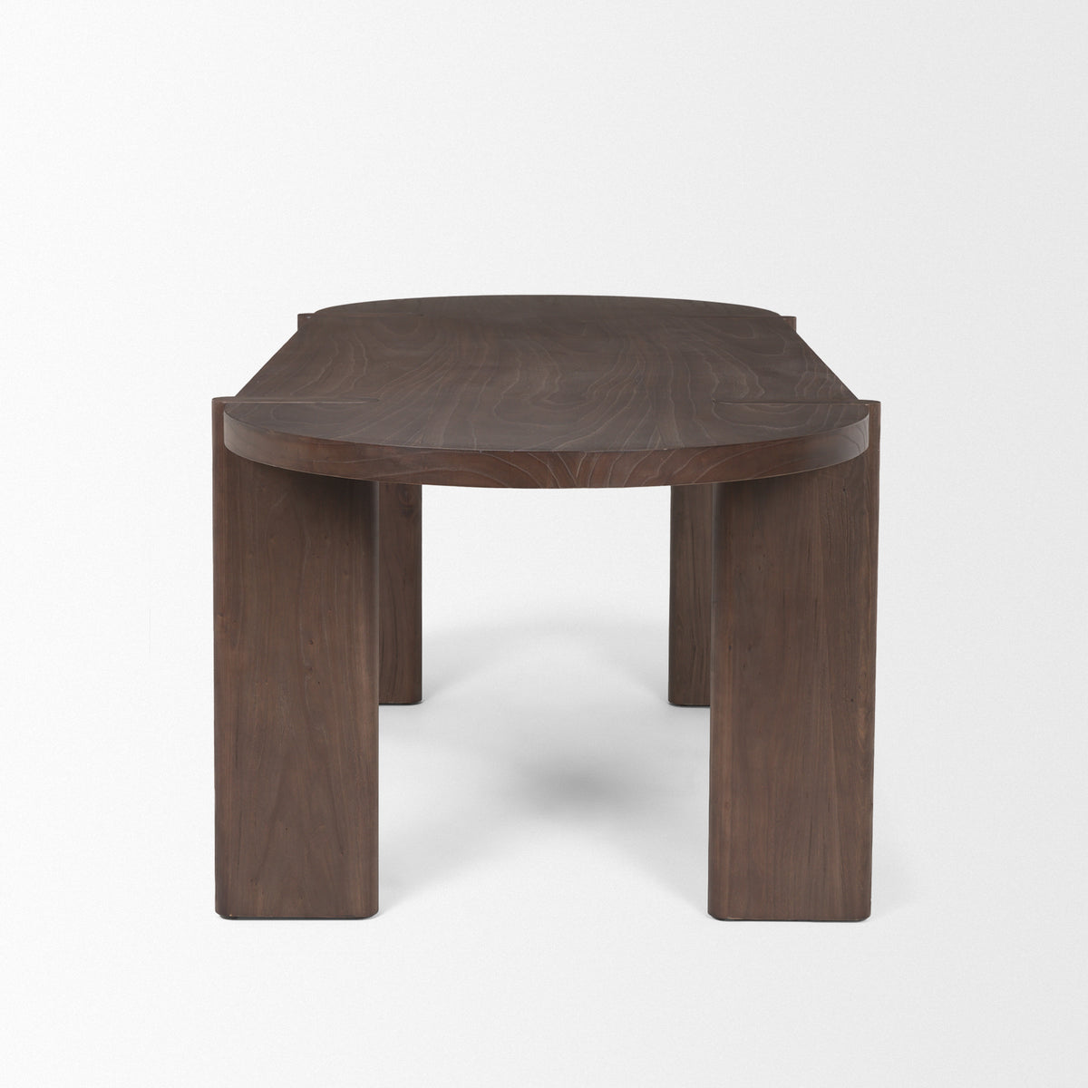 Sohan Dark Elm Wood Oval Dining Table | BeBoldFurniture