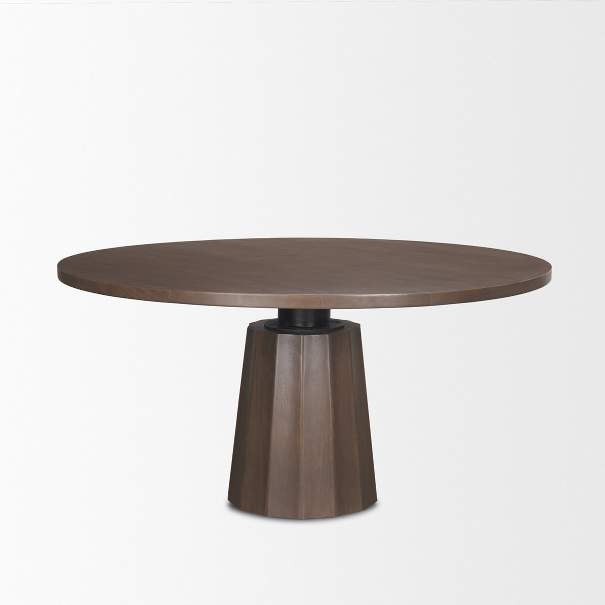 Swanson 60" Dark Brown Wood Round Pedestal Dining Table | BeBoldFurniture