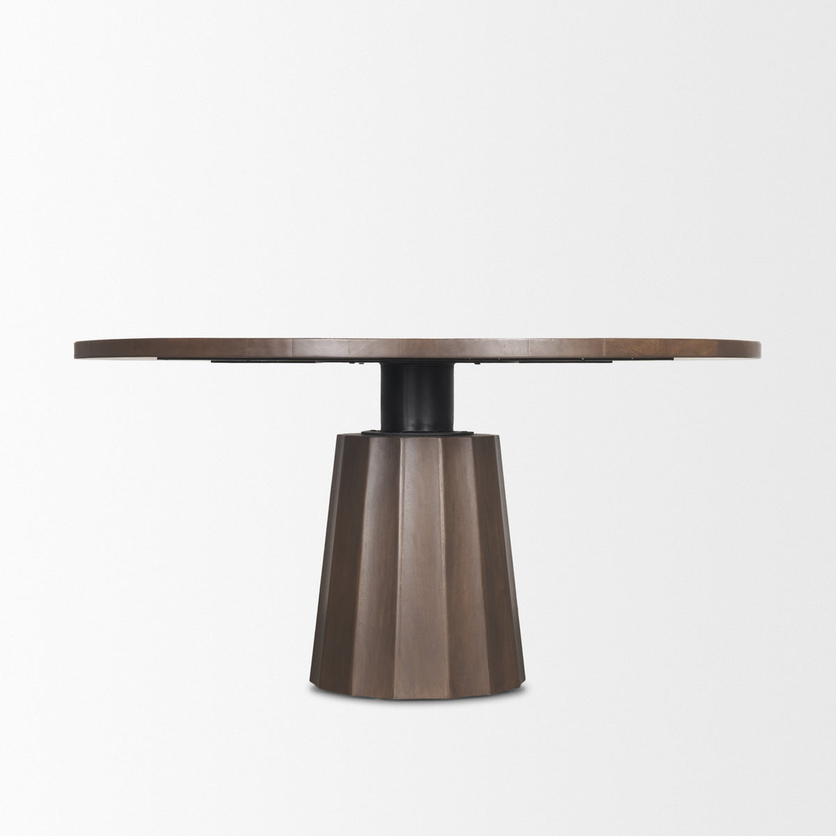 Swanson 60" Dark Brown Wood Round Pedestal Dining Table | BeBoldFurniture