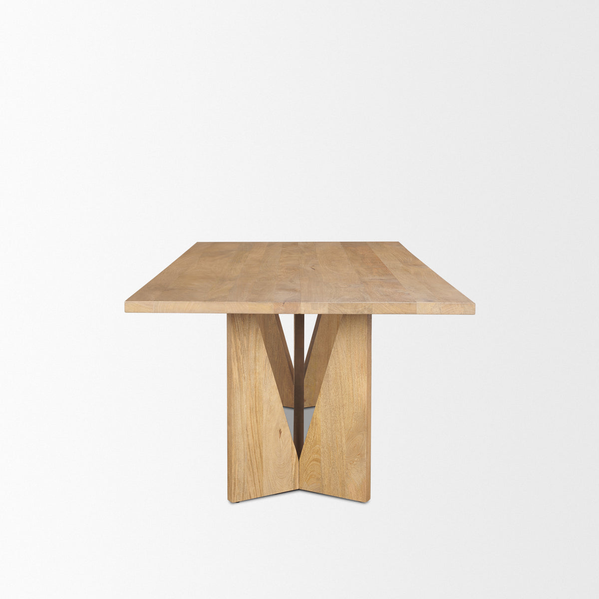 Tarro 84" Rectangular Light Brown Wood w/ Geometrical Base Dining Table | BeBoldFurniture