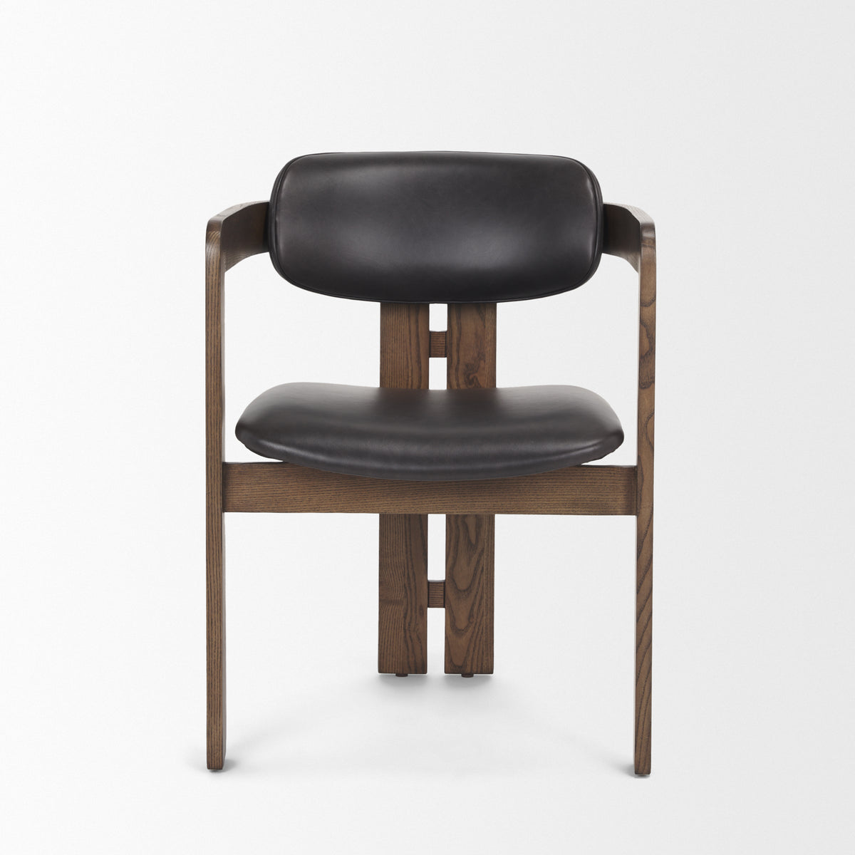 Shiro Medium Brown w/ Espresso Brown Leather Dining Chair | BeBoldFurniture
