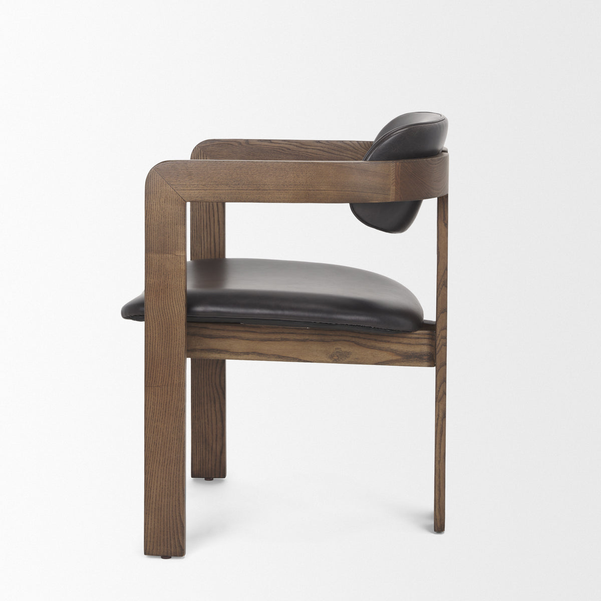 Shiro Medium Brown w/ Espresso Brown Leather Dining Chair | BeBoldFurniture
