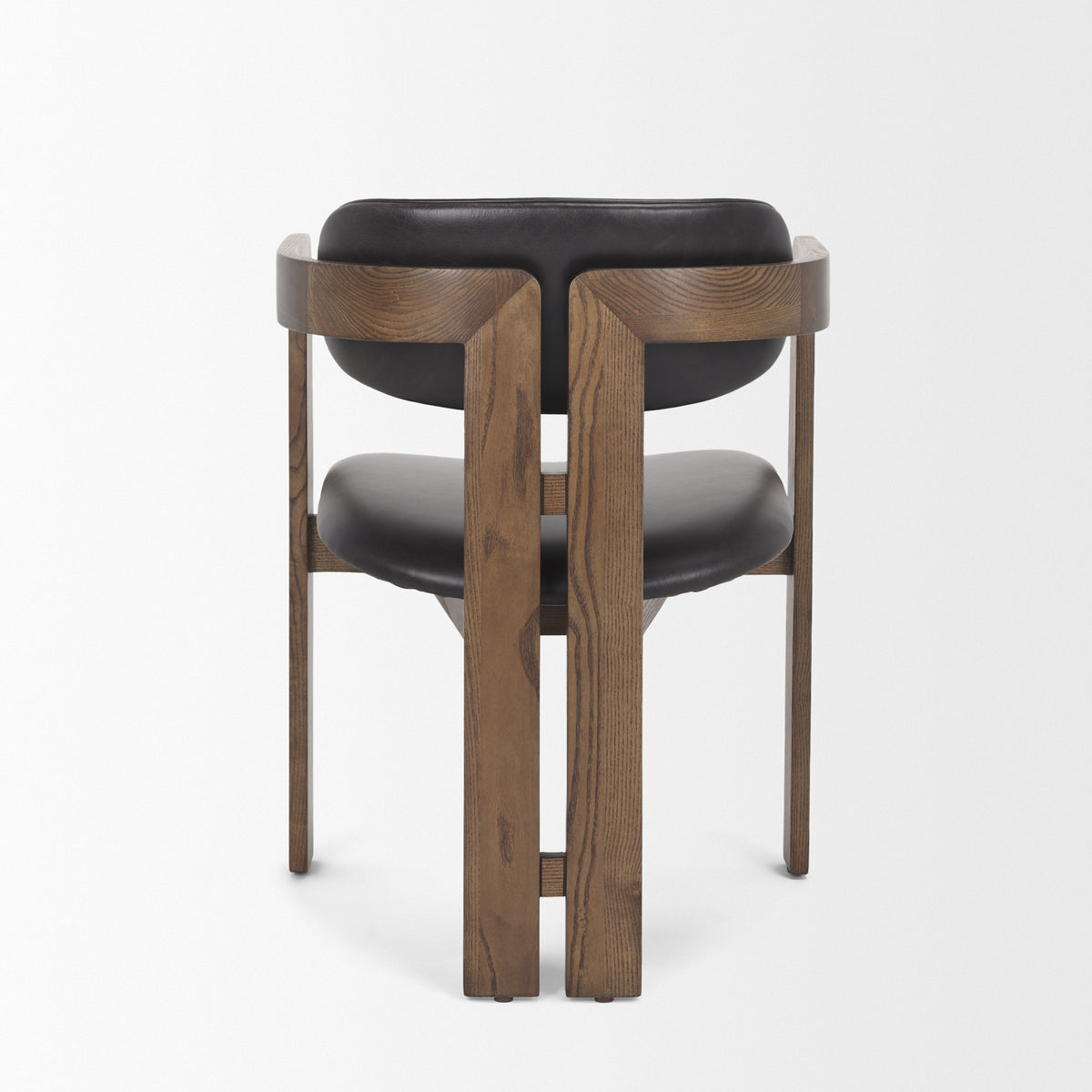 Shiro Medium Brown w/ Espresso Brown Leather Dining Chair | BeBoldFurniture
