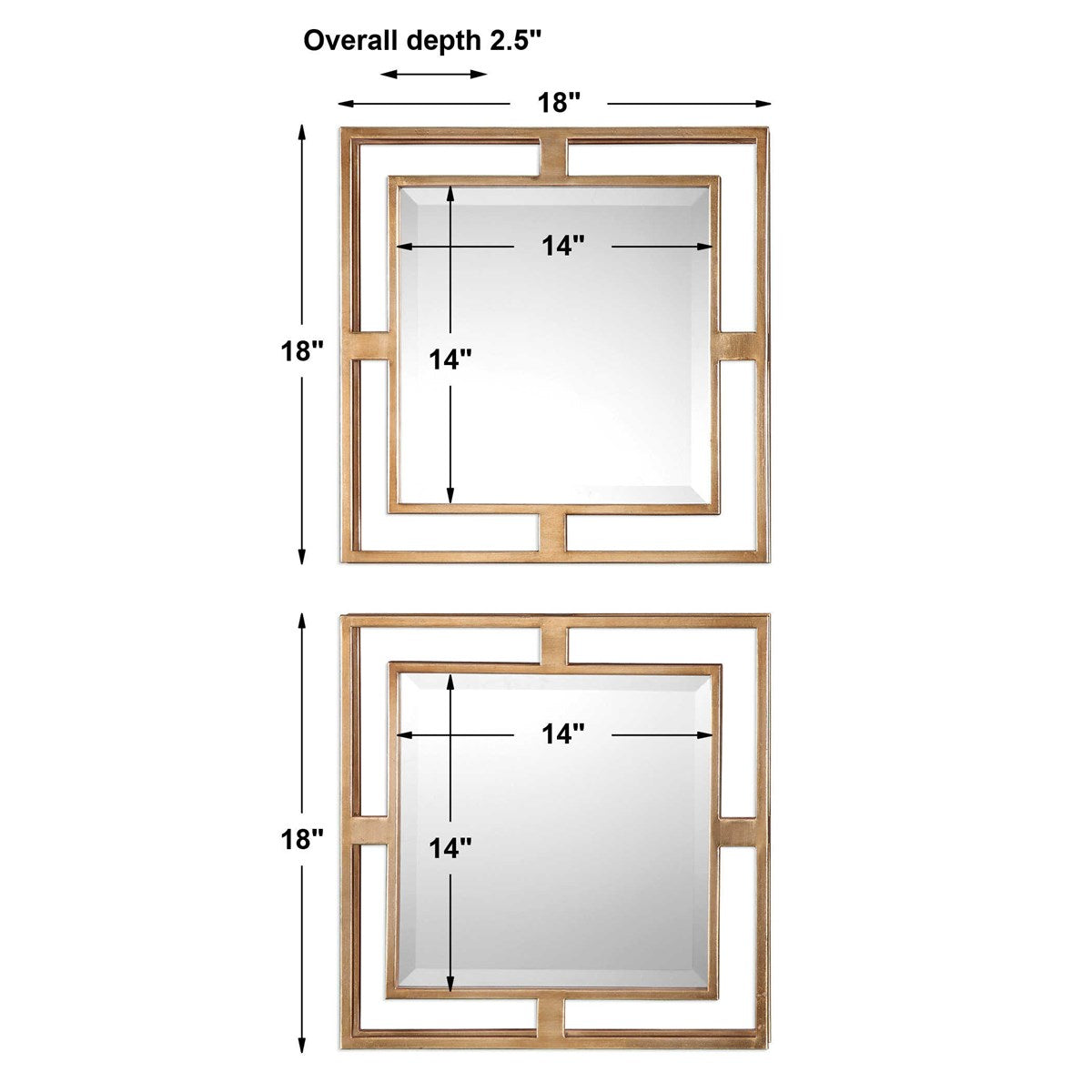 Allick Square Mirrors S/2 | BeBoldFurniture