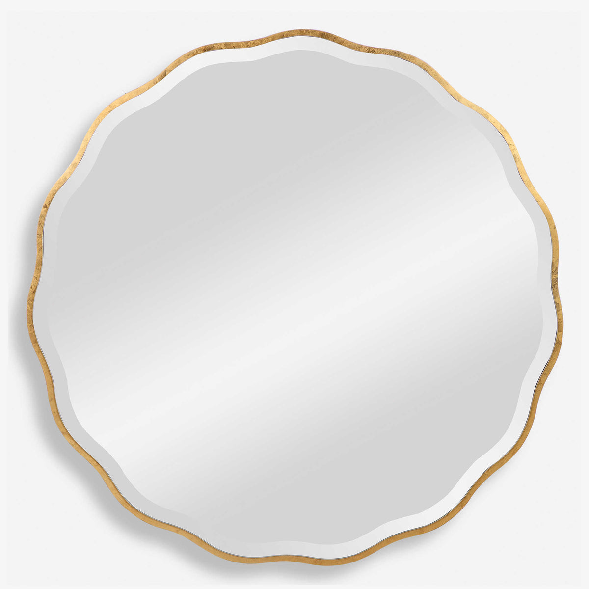 Aneta Round Mirror, Gold | BeBoldFurniture