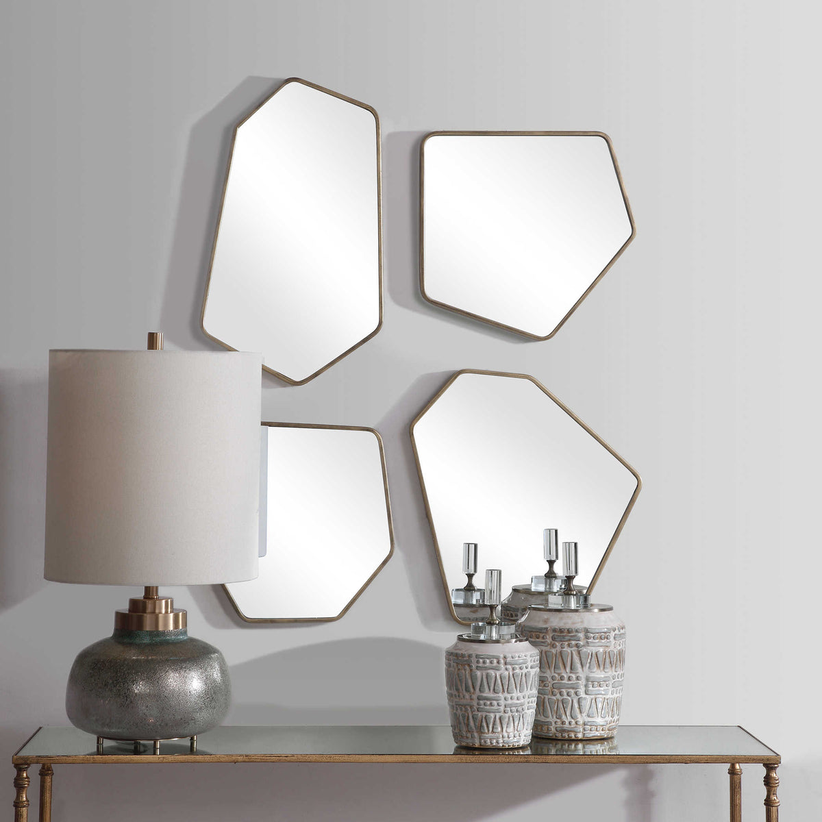 Linneah Mirrors Gold S/4 | BeBoldFurniture