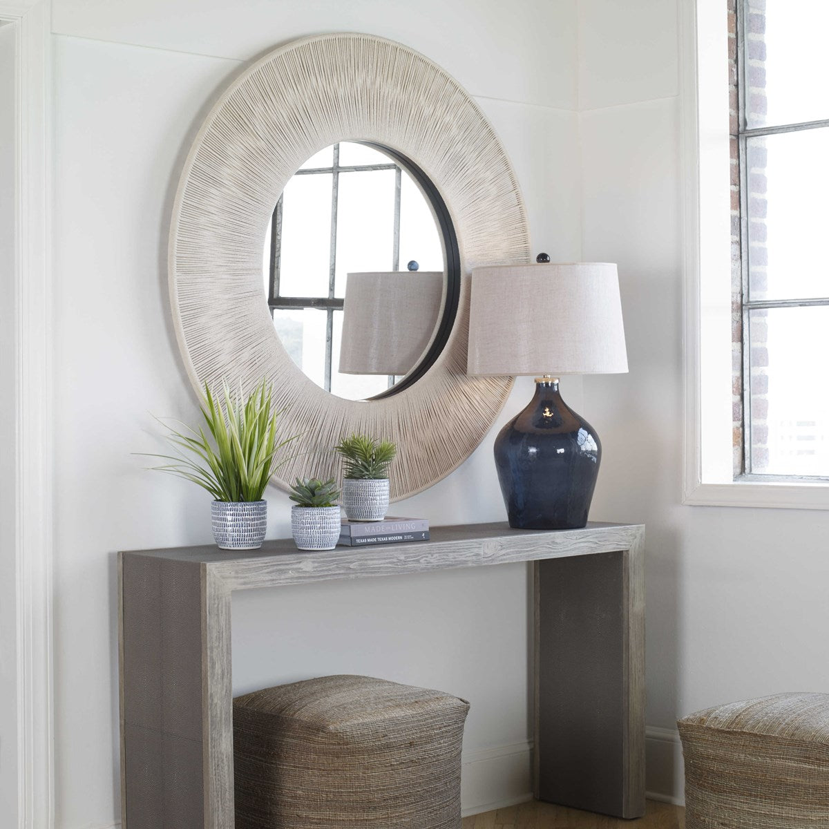 Sailor's Knot Round Mirror White | BeBoldFurniture