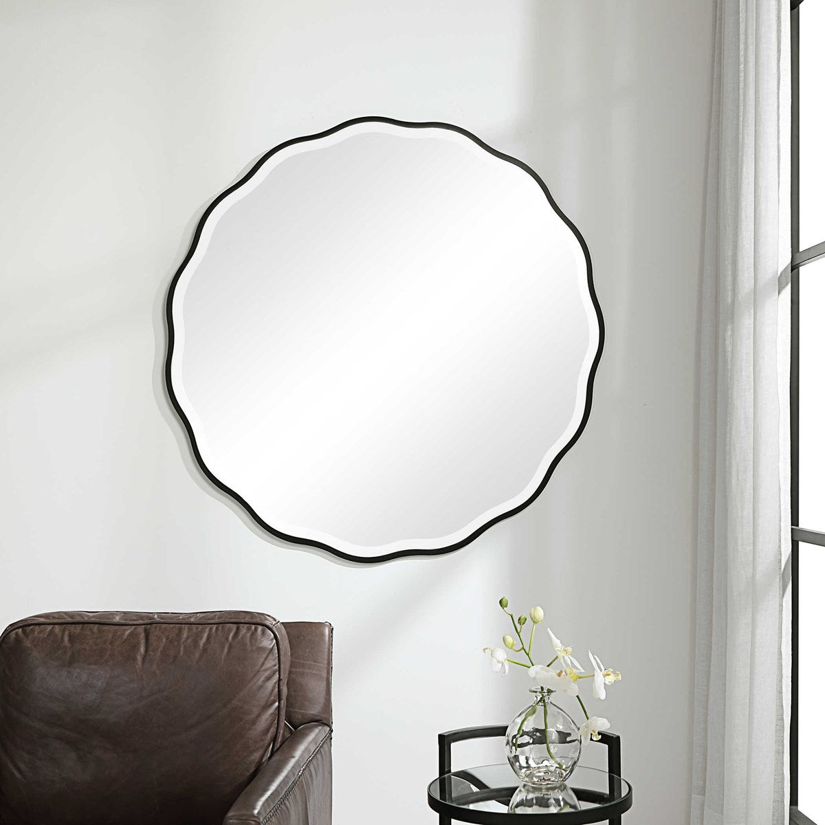 Aneta Round Mirror Black | BeBoldFurniture