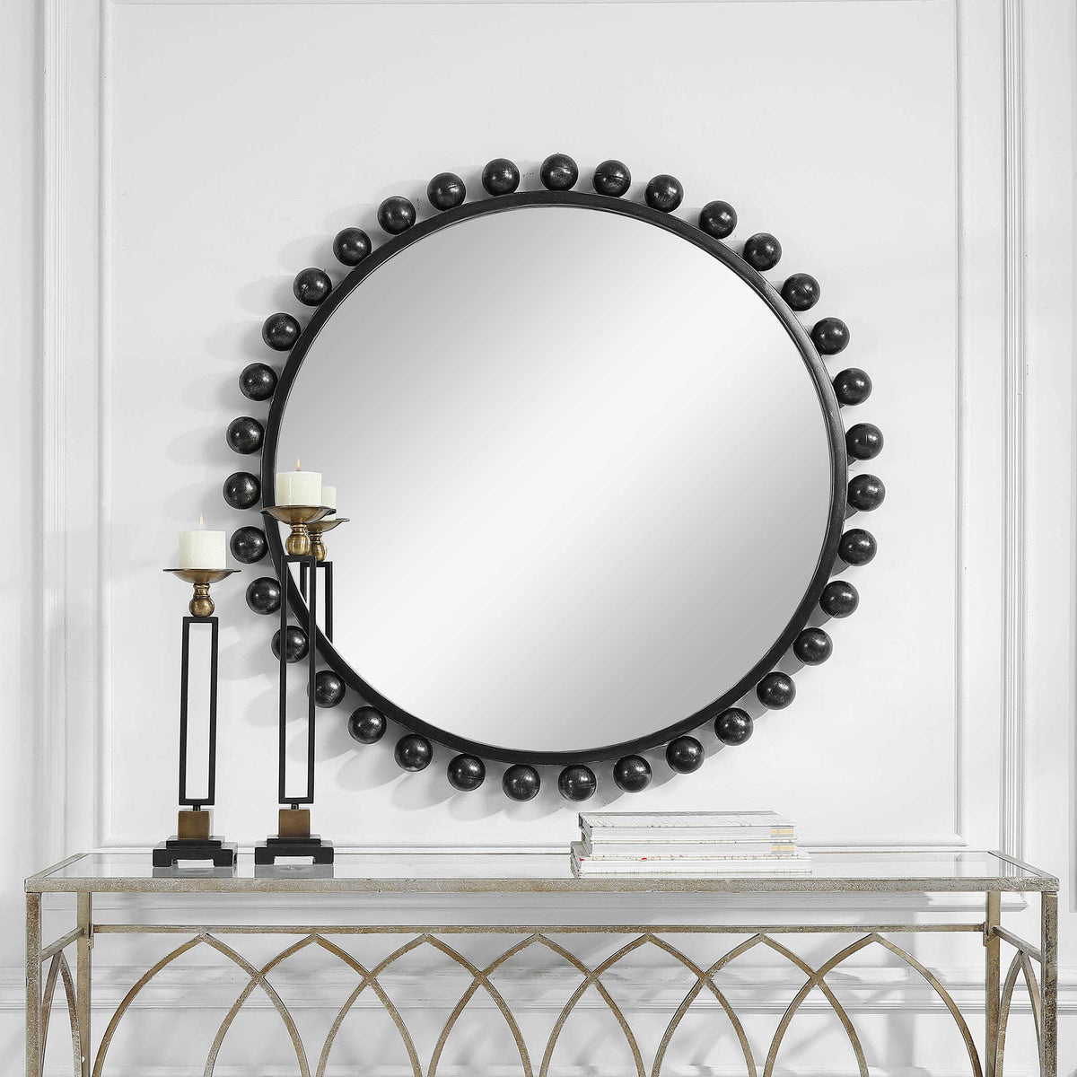 Cyra Round Mirror Black | BeBoldFurniture