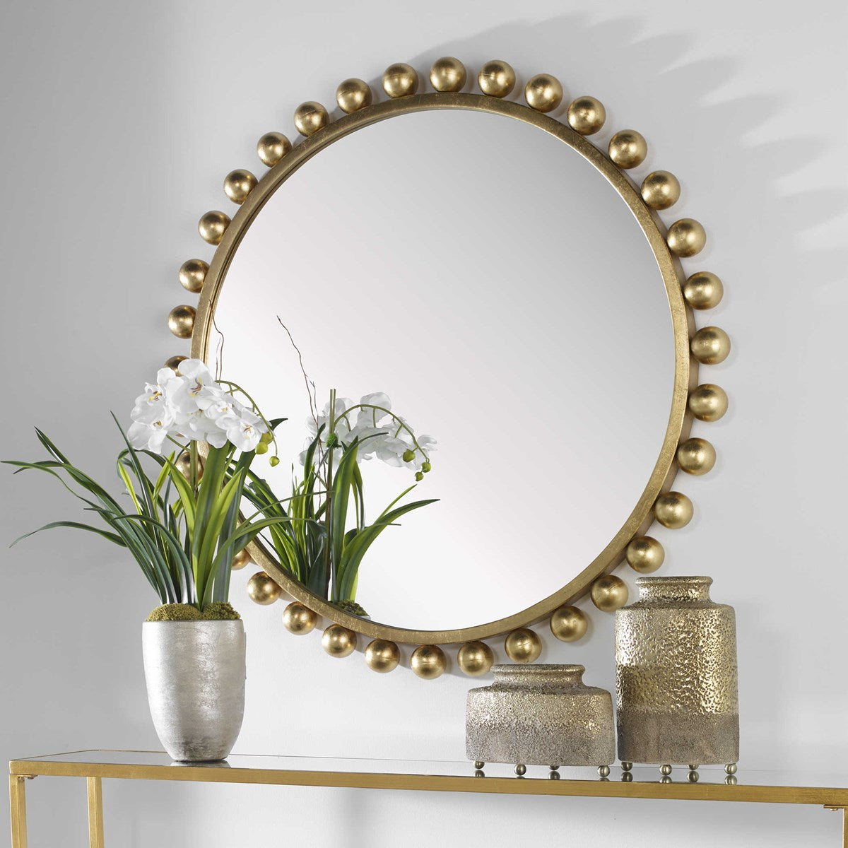 Cyra Round Mirror Gold | BeBoldFurniture