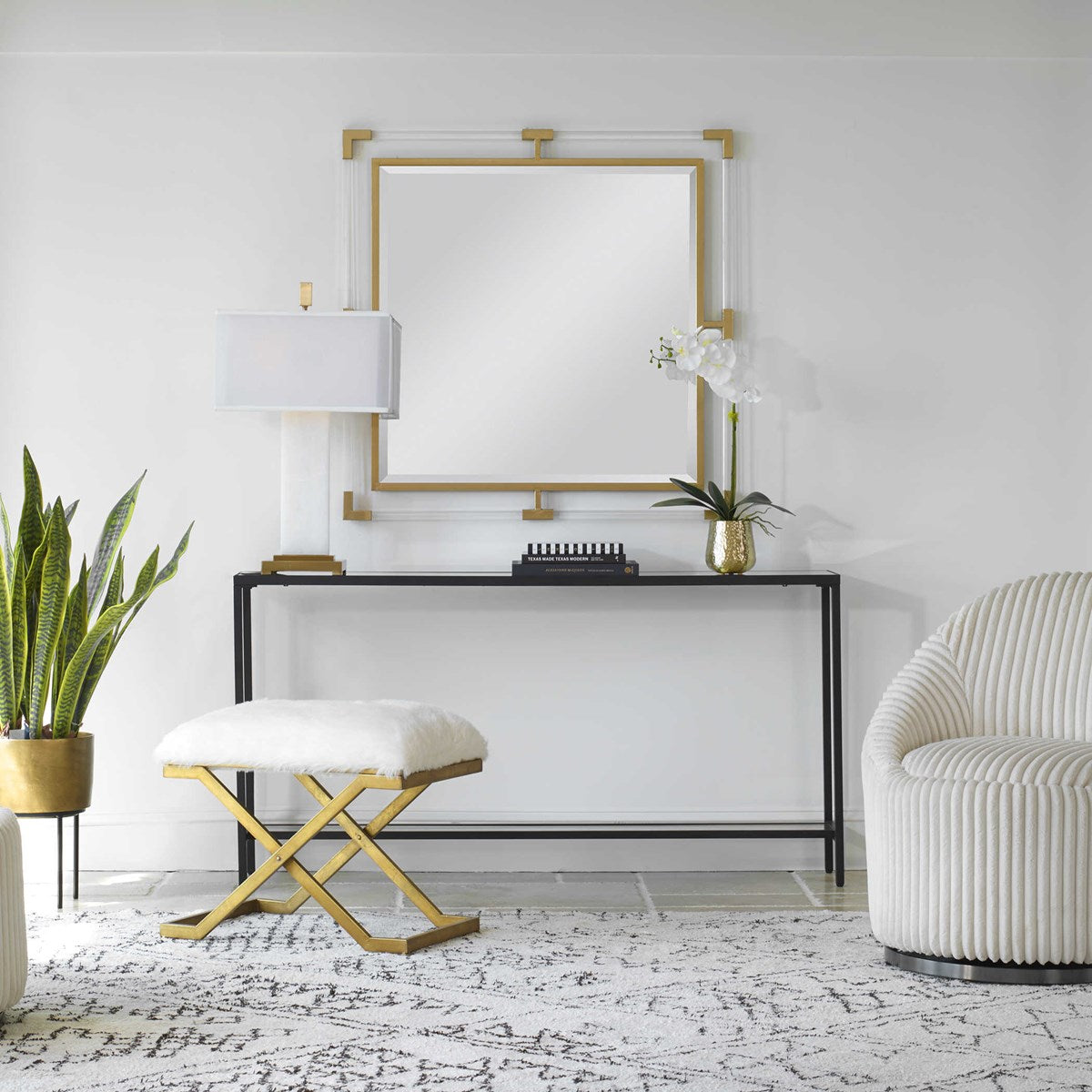 Balkan Square Mirror Gold | BeBoldFurniture