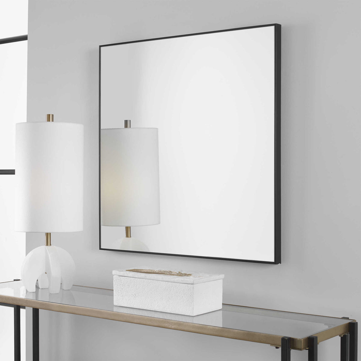 Alexo Square Mirror Black | BeBoldFurniture