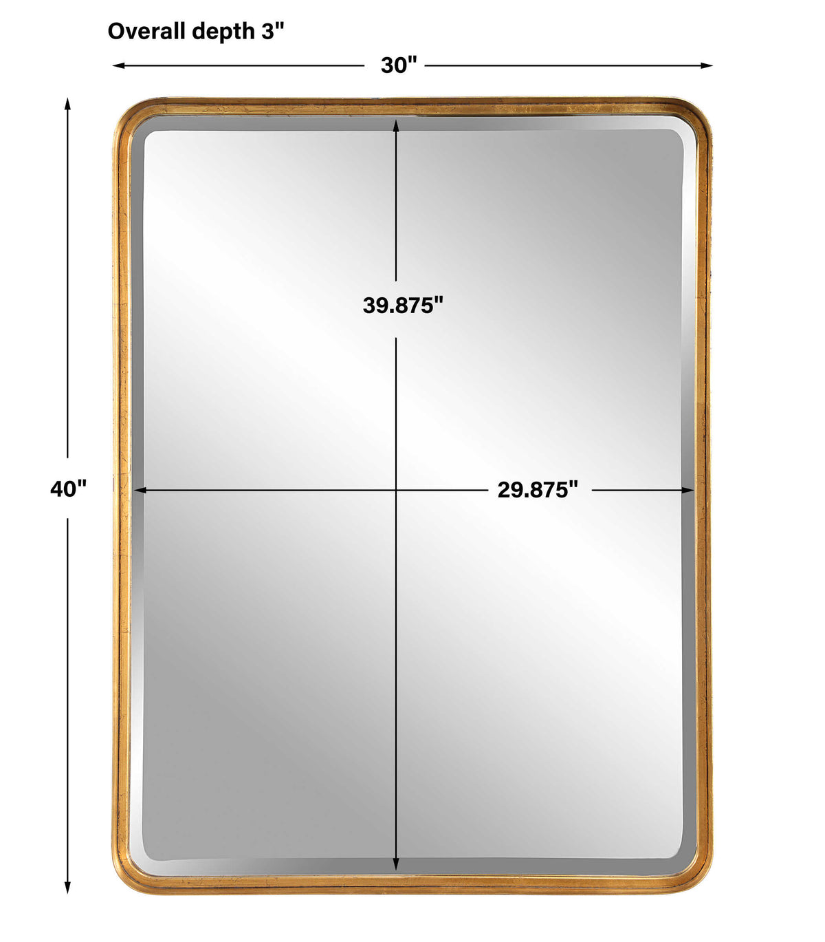 Crofton Large Mirror Gold | BeBoldFurniture