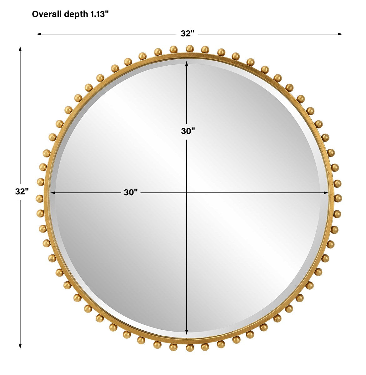 Taza Round Mirror Gold | BeBoldFurniture