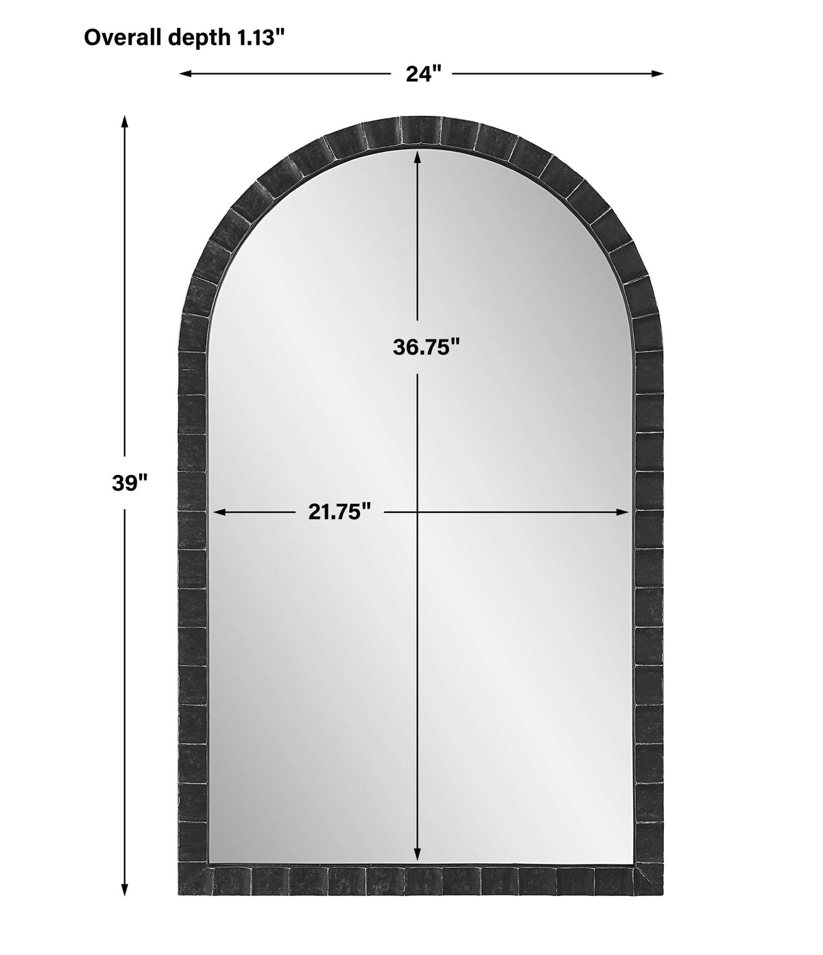 Dandridge Arch Mirror Black | BeBoldFurniture