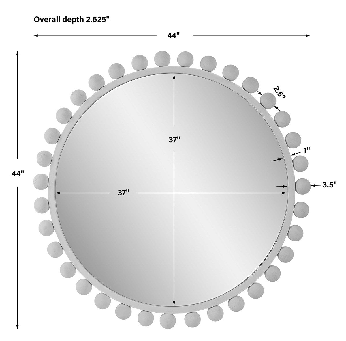 Cyra Round Mirror White | BeBoldFurniture