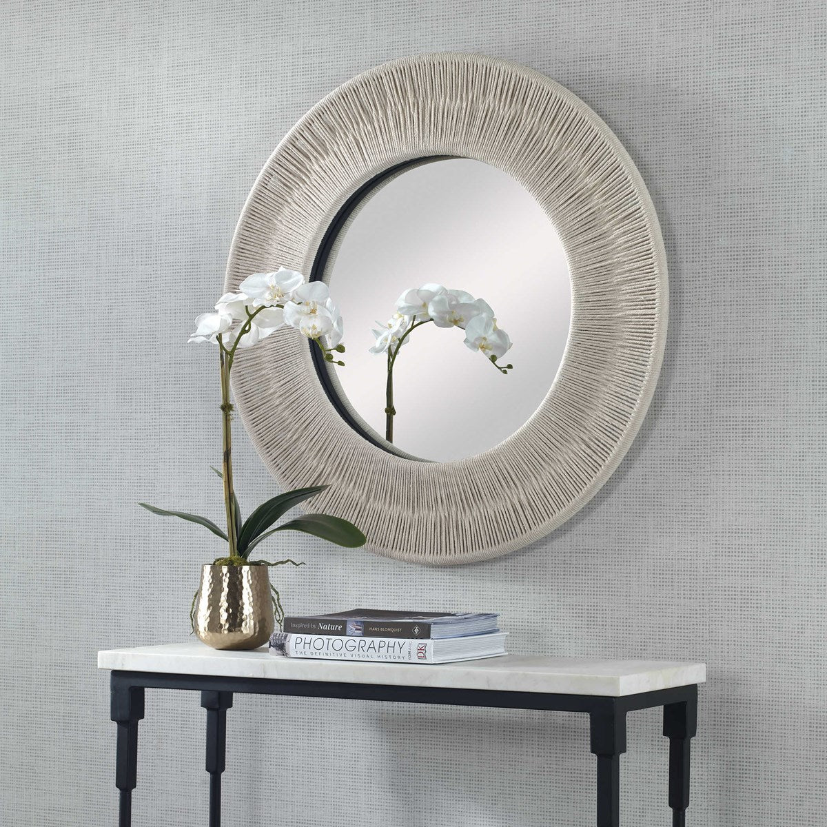 Sailor's Knot Small Round Mirror White | BeBoldFurniture