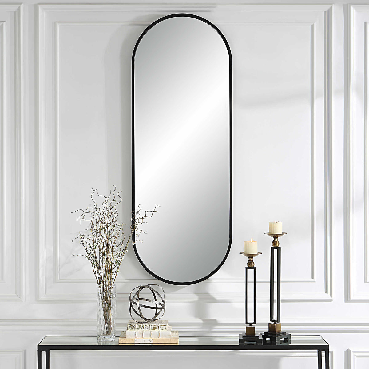 Varina Tall Mirror Black | BeBoldFurniture