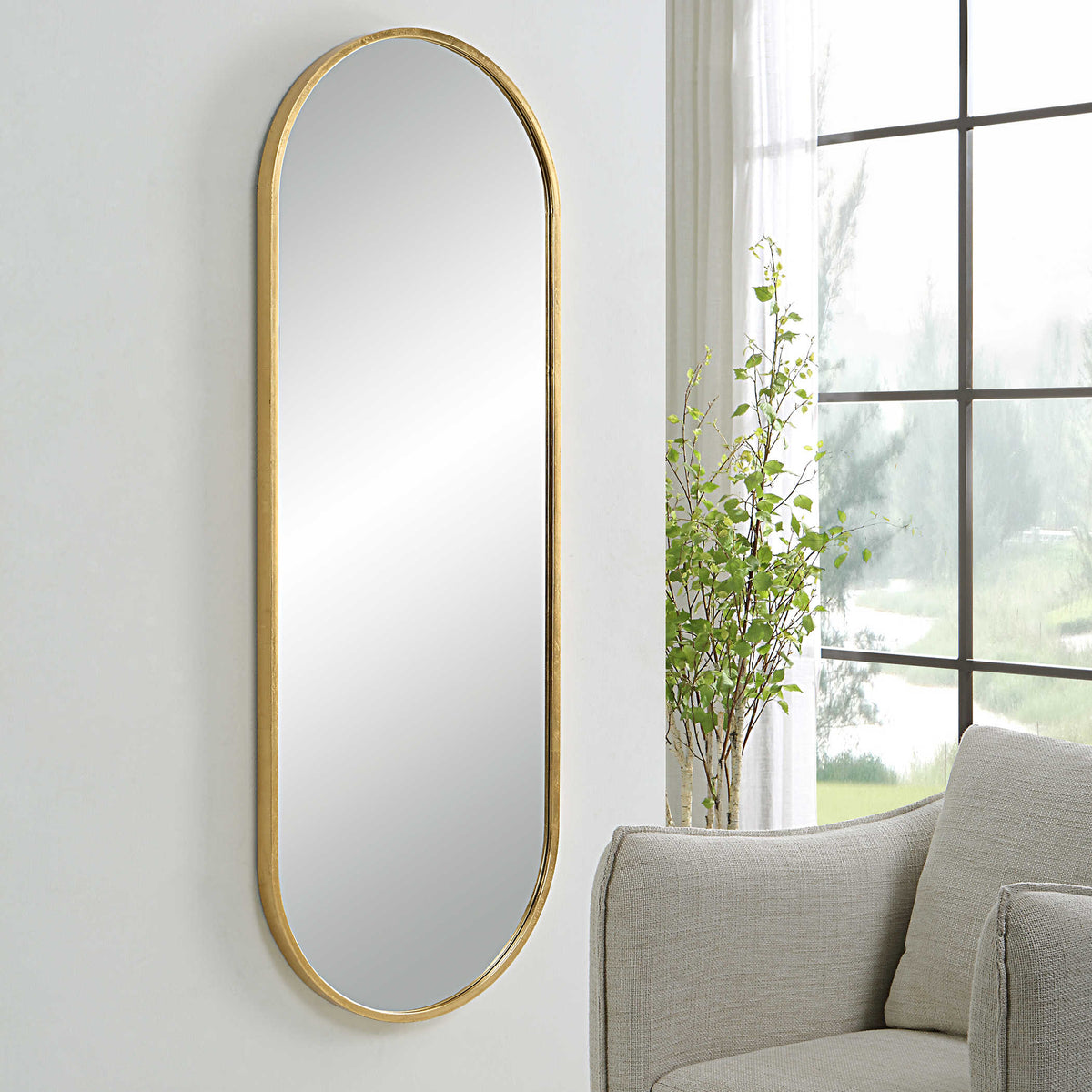 Varina Tall Mirror Gold | BeBoldFurniture