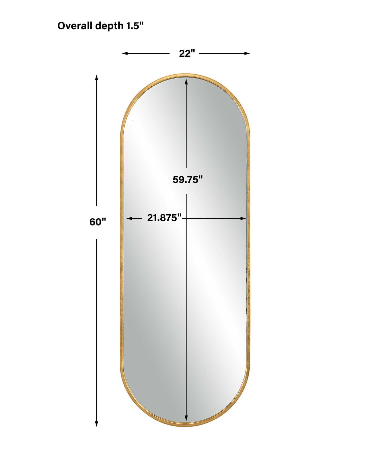 Varina Tall Mirror Gold | BeBoldFurniture