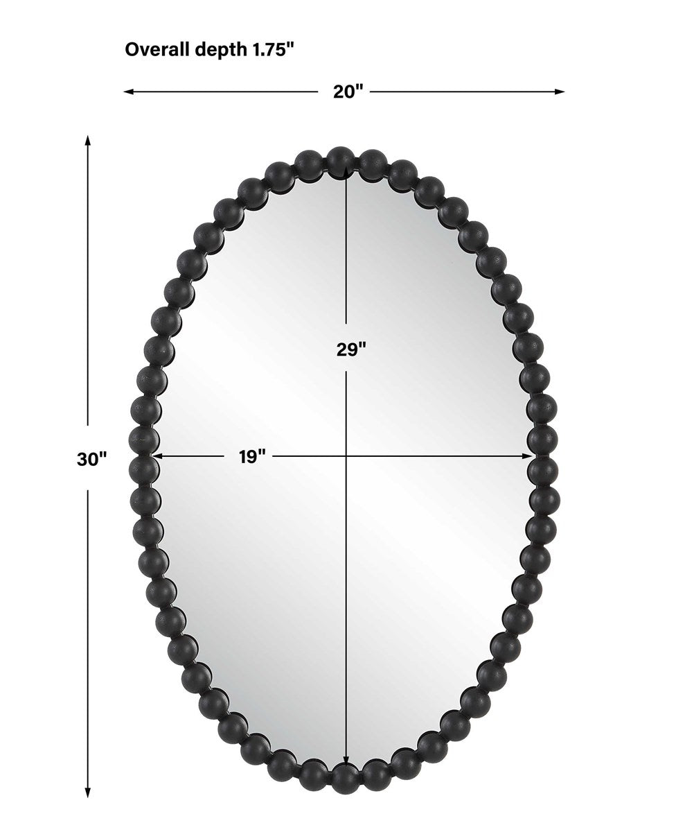 Serna Oval Mirror Black | BeBoldFurniture