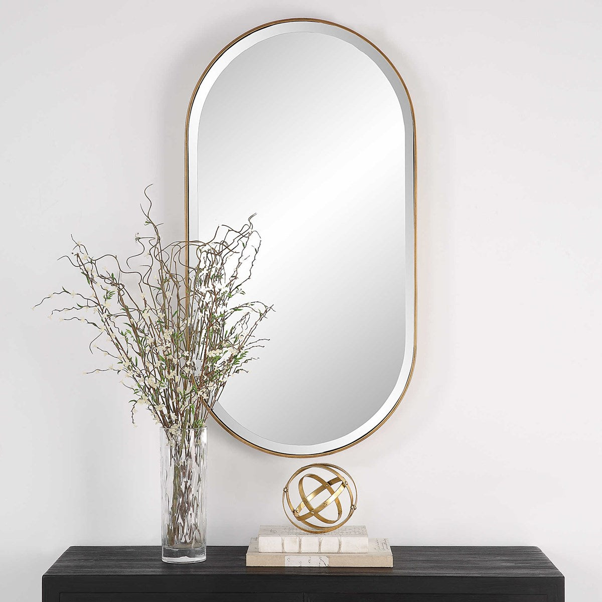 Lago Oval Mirror Gold | BeBoldFurniture