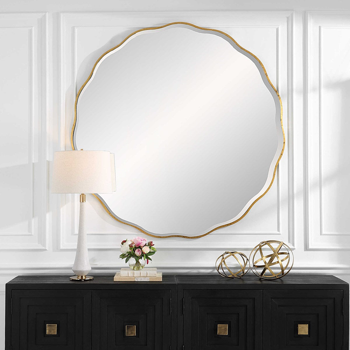 Aneta Large Round Mirror Gold | BeBoldFurniture