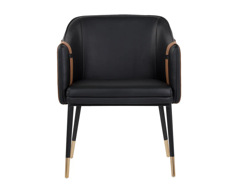 Carter Dining Armchair Napa Black / Napa Cognac