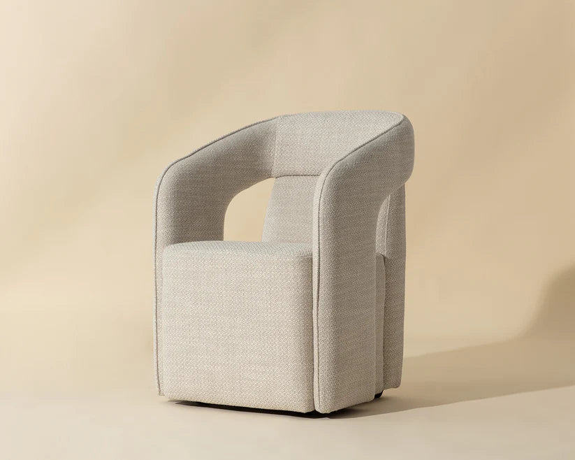 Kendrick Wheeled Dining Armchair Moto Stucco