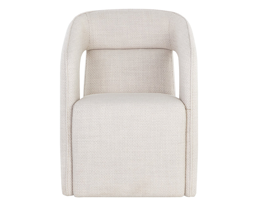 Kendrick Wheeled Dining Armchair Moto Stucco