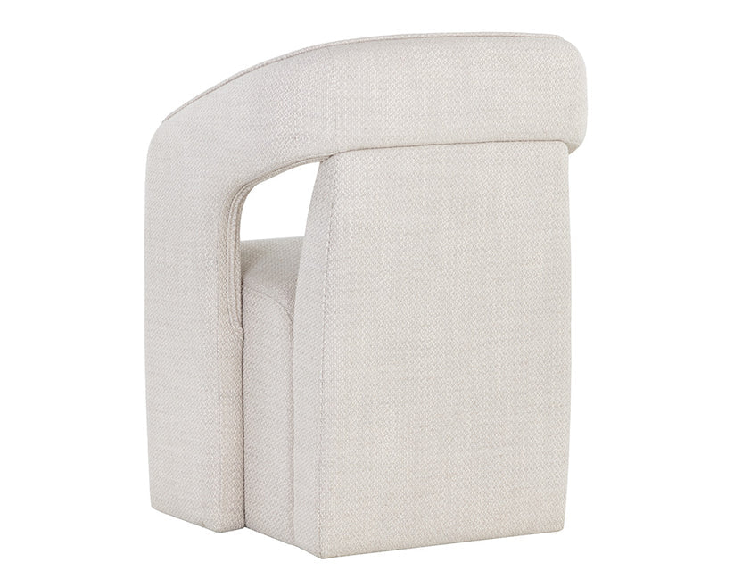 Kendrick Wheeled Dining Armchair Moto Stucco