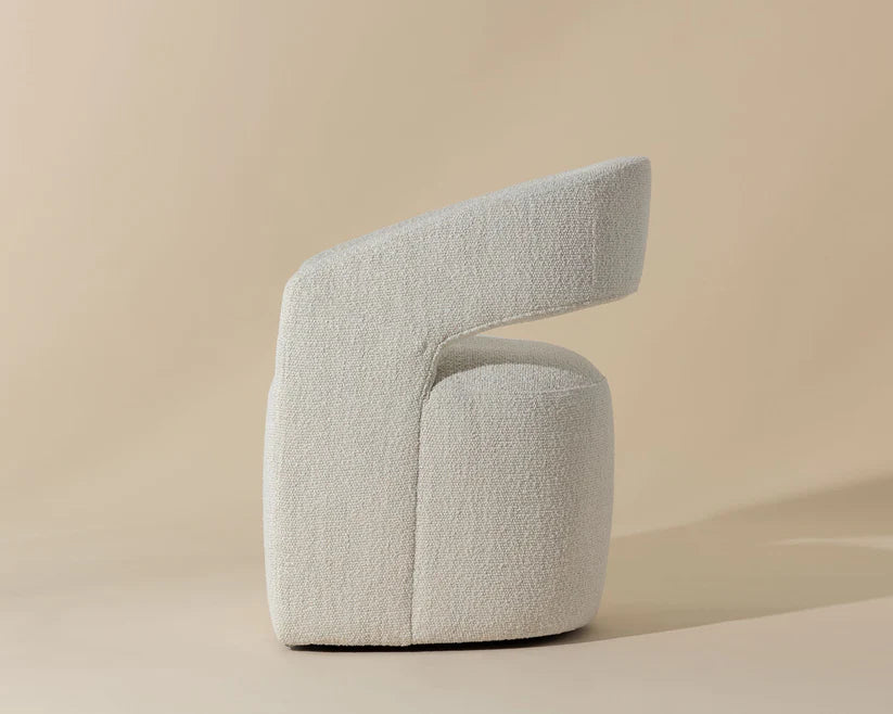 Lloret Wheeled Dining Armchair Merino Pearl