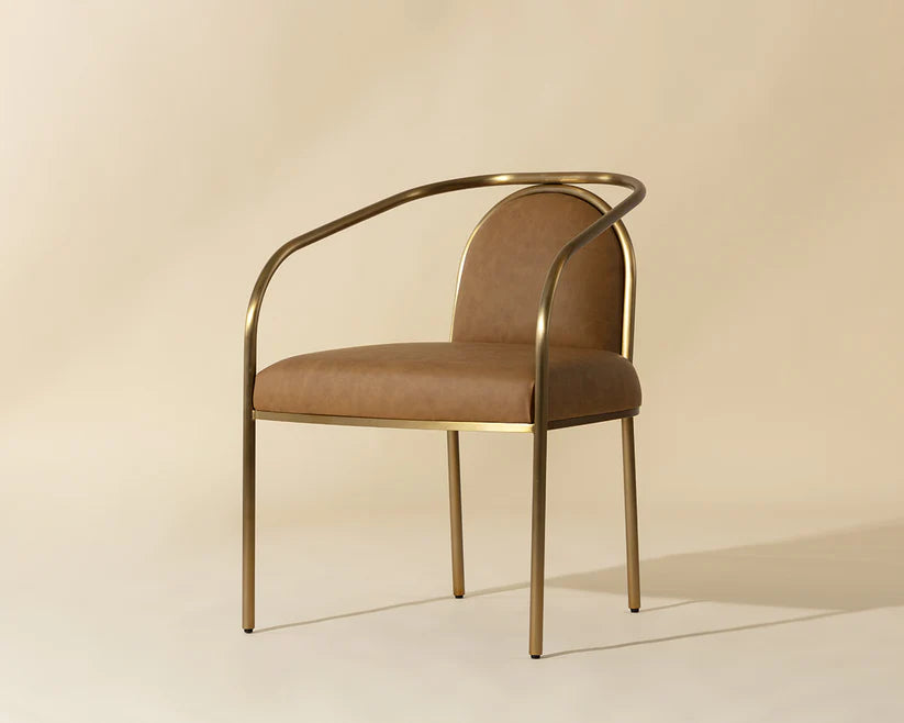 Cicero Dining Armchair Milliken Cognac