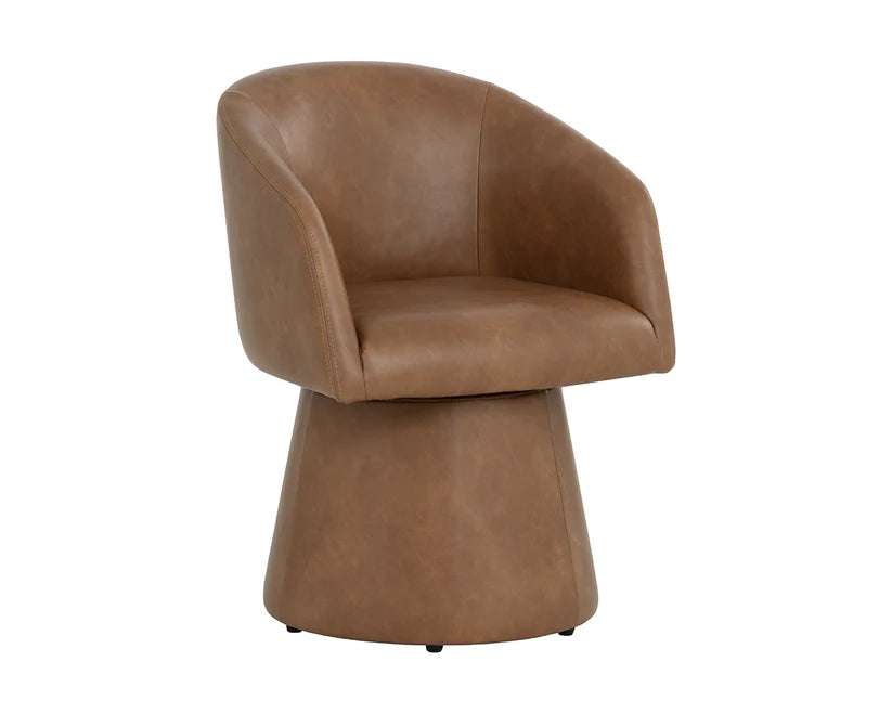 Etta Swivel Dining Armchair Copley Cognac