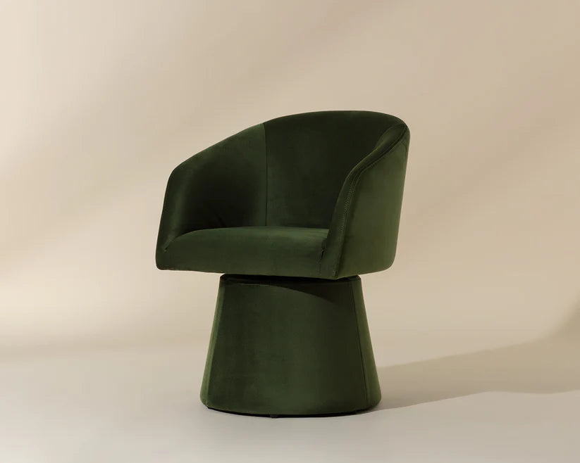 Etta Swivel Dining Armchair Moss Green