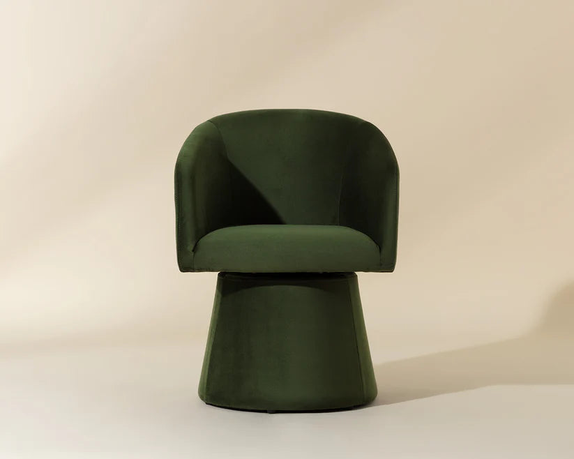 Etta Swivel Dining Armchair Moss Green