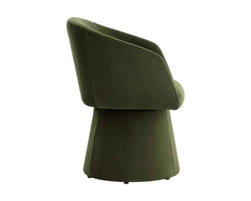 Etta Swivel Dining Armchair Moss Green