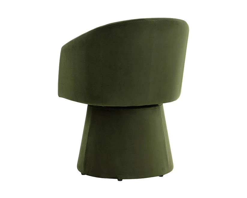 Etta Swivel Dining Armchair Moss Green