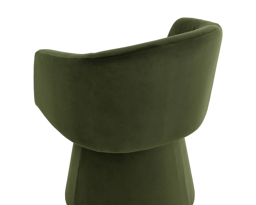 Etta Swivel Dining Armchair Moss Green