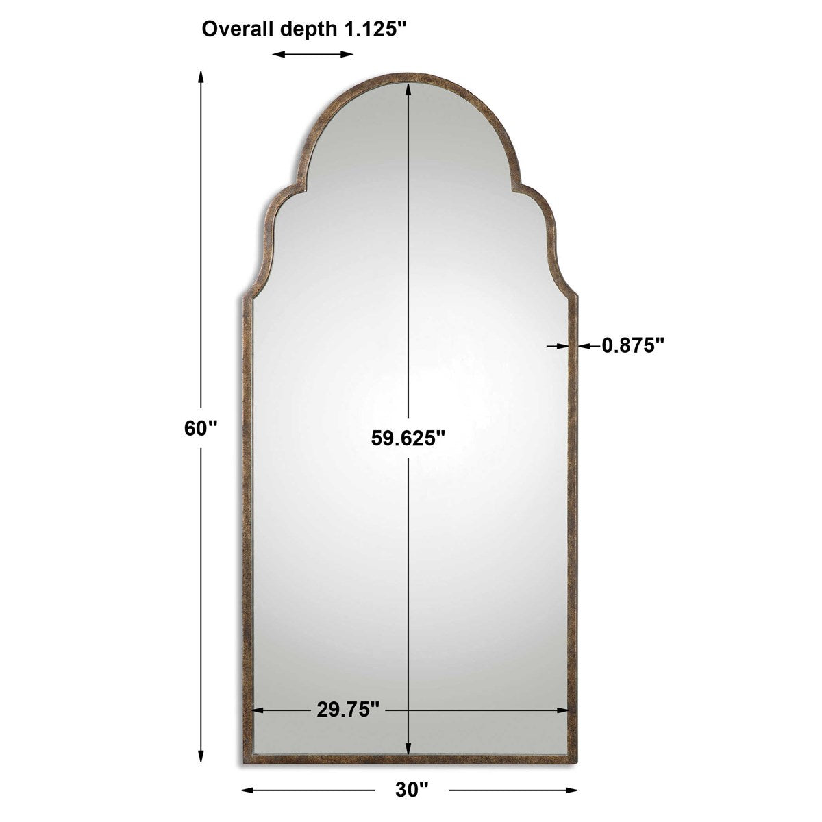 Brayden Tall Arch Mirror Bronze | BeBoldFurniture