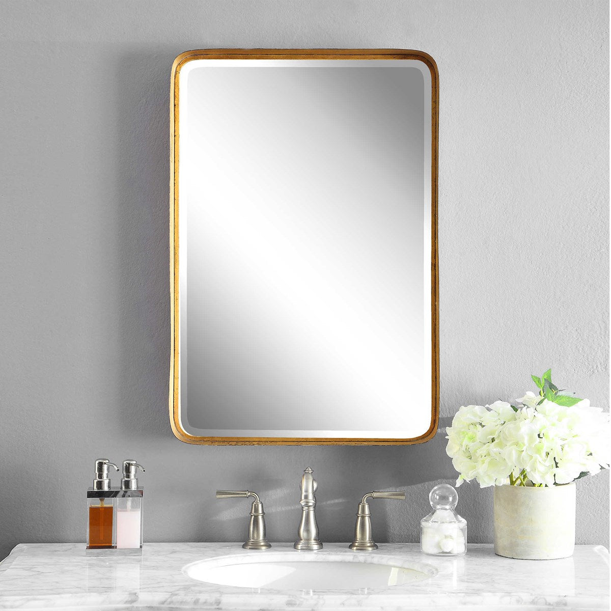 Crofton Vanity Mirror Gold | BeBoldFurniture