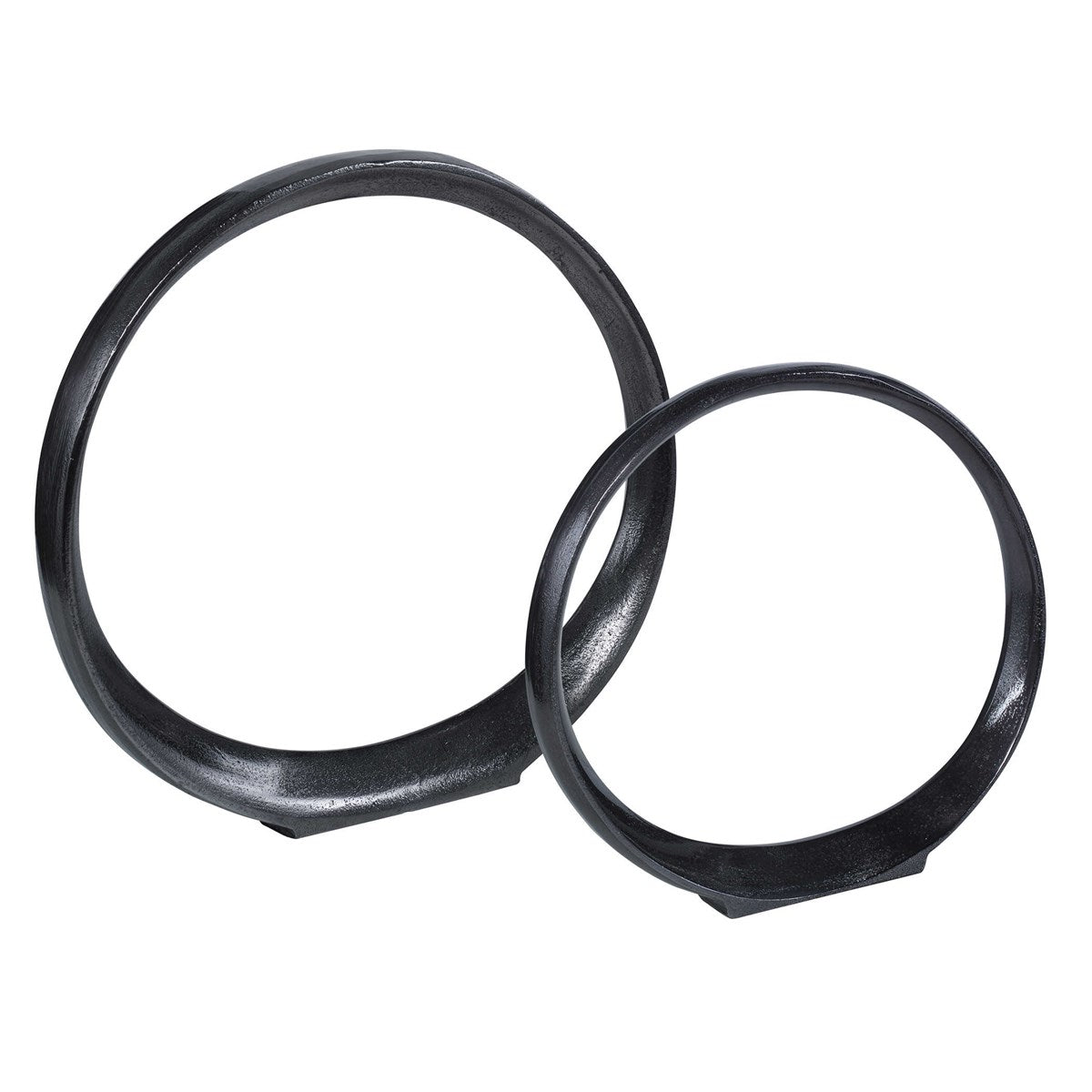 Orbits Ring Sculptures Black Nickel S/2 | BeBoldFurniture